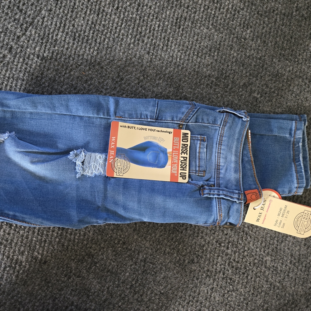 Wax Jean Mid-Rise Blue Ripped Jeans